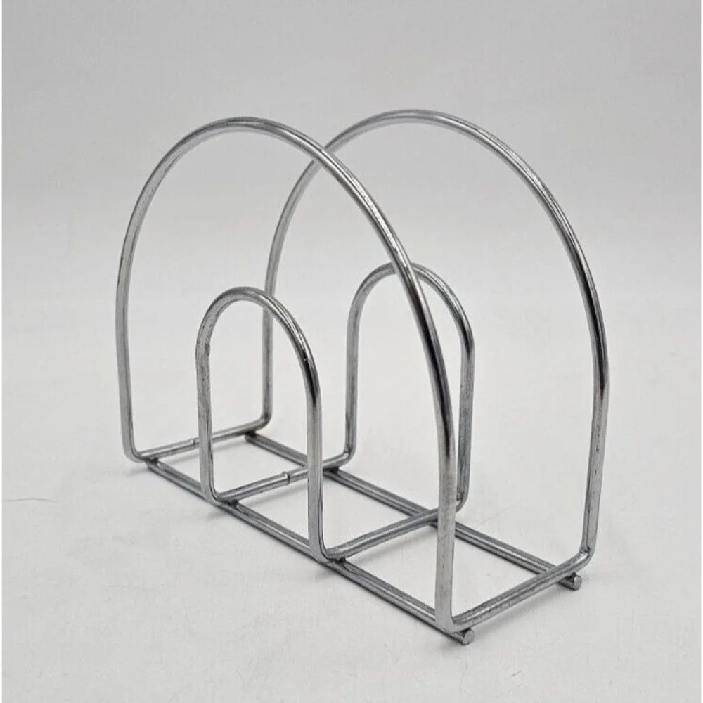 Napkin Mail Letter Holder Chrome Wire Metal Table Picnic Freestanding Organizer